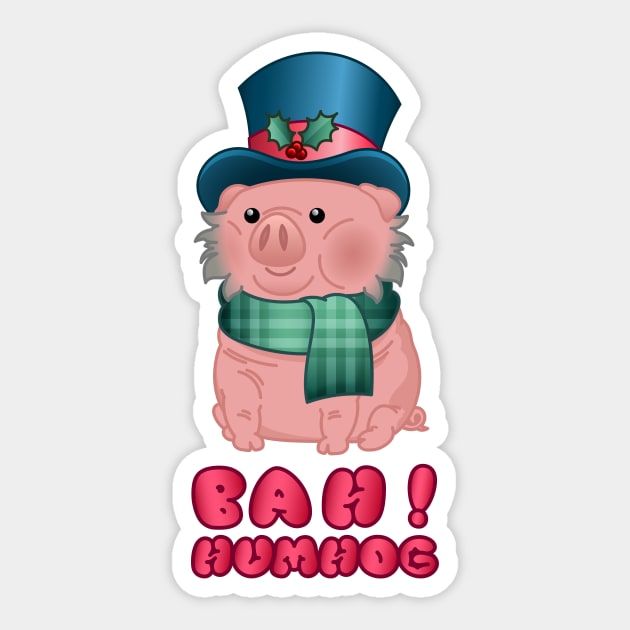 Bah! Humhog Sticker by JPenfieldDesigns